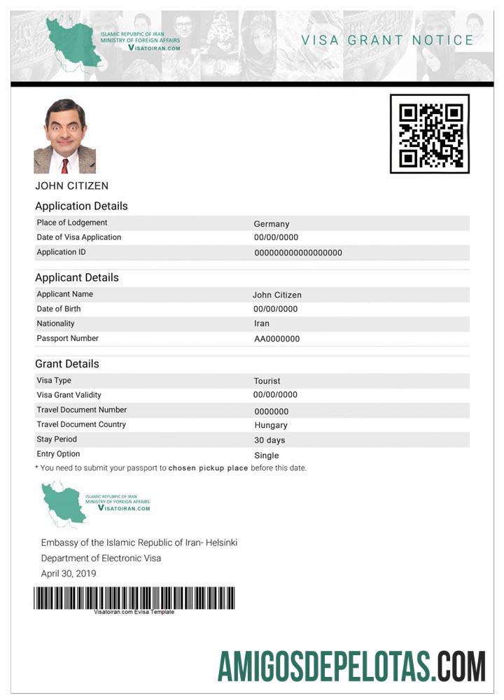 IRÃ E Visto baixar para verificação